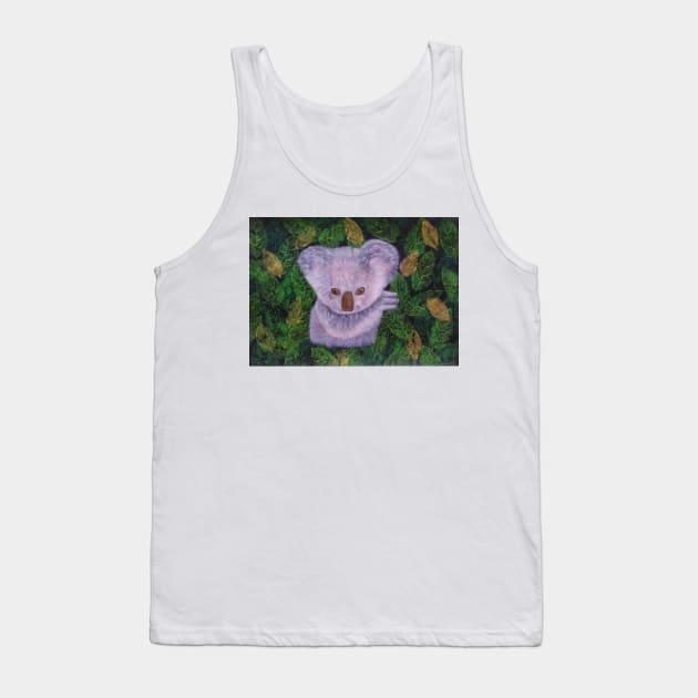 Baby Koala and Leaves Tank Top by Daranem